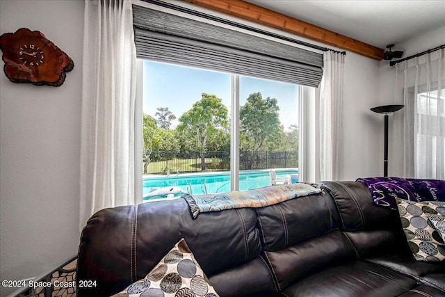 living room featuring a wealth of natural light