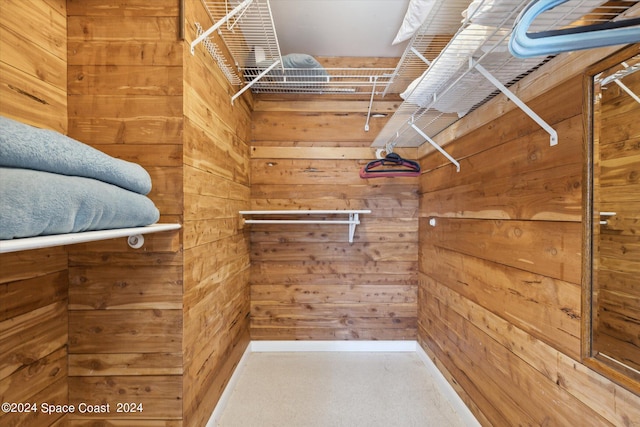 spacious closet featuring carpet floors