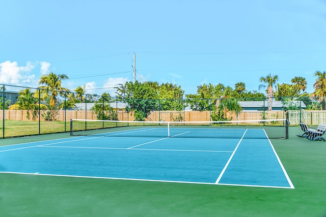 view of tennis court with basketball court