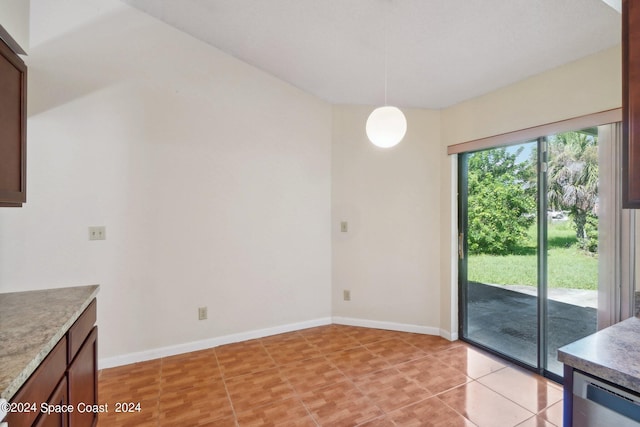 view of unfurnished dining area