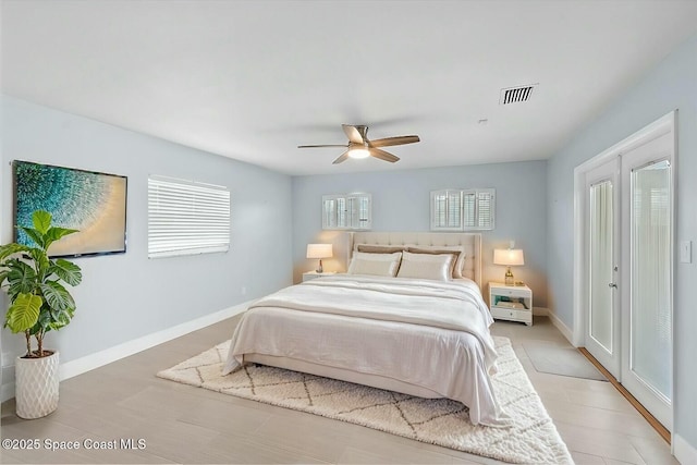 bedroom with ceiling fan