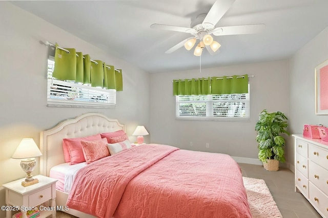 bedroom with ceiling fan