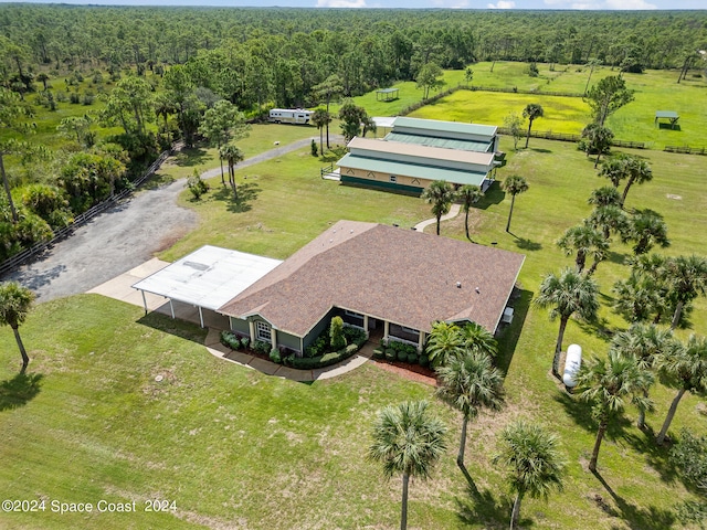 bird's eye view with a rural view