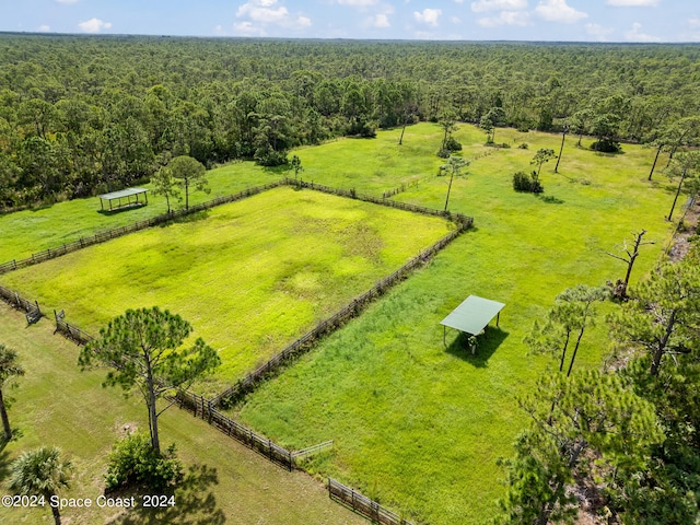 bird's eye view featuring a rural view