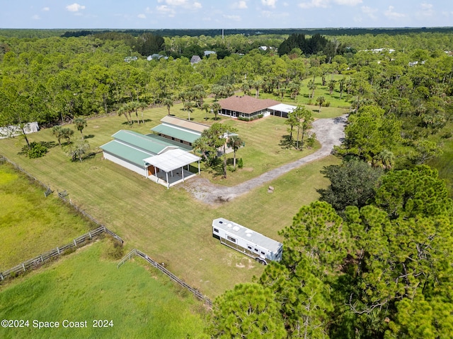 drone / aerial view with a rural view