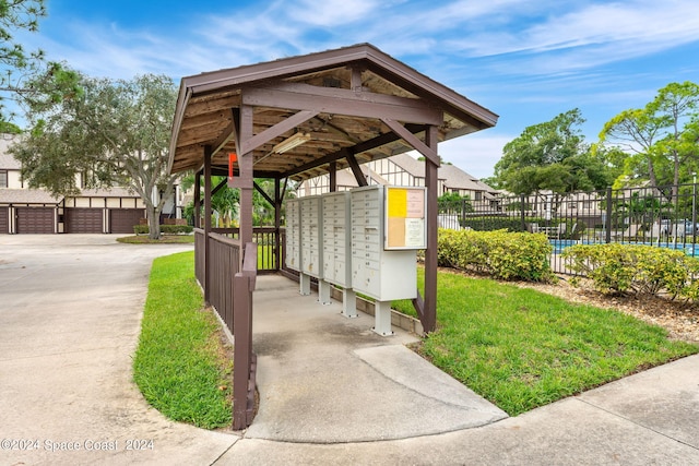 view of property's community with mail boxes