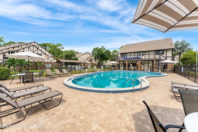 view of pool with a patio area