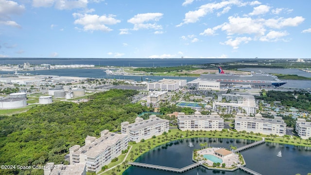 8931 Lake Dr Unit 401, Cape Canaveral, FL 32920 - birds eye view of property featuring a water view