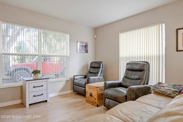 living room featuring light hardwood / wood-style floors