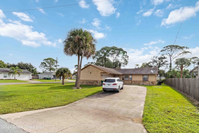 view of front of home with a front yard