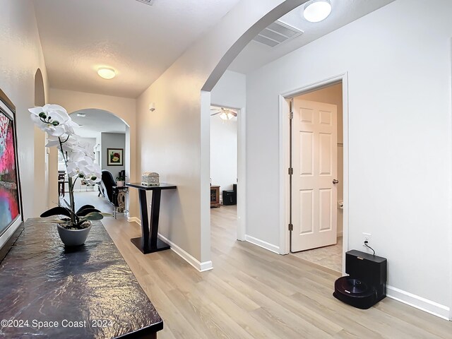 hall featuring light hardwood / wood-style floors