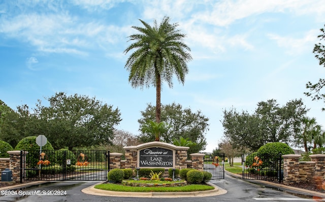 view of community sign