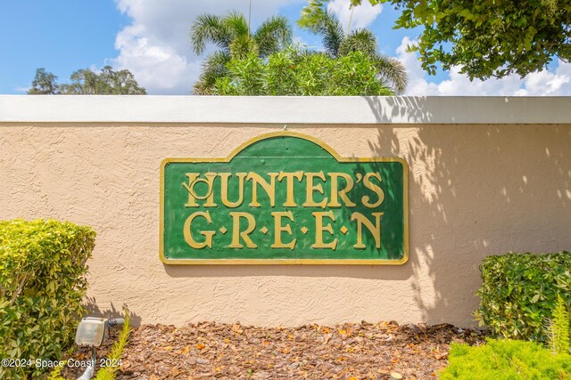 view of community sign