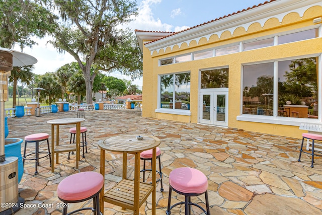 view of patio with french doors