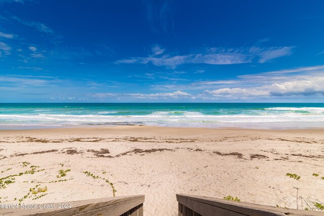 view of water feature featuring a beach view