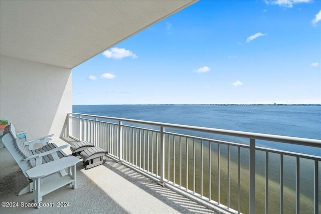 balcony with a water view