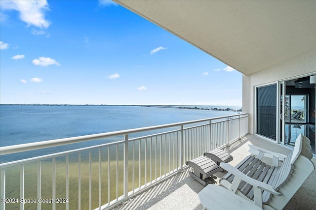 balcony with a water view