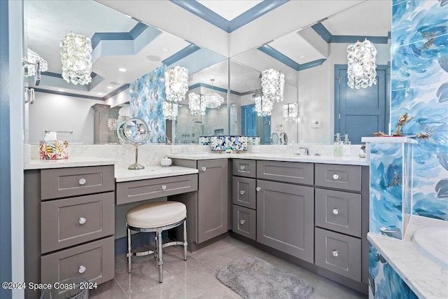 bathroom featuring a bath and vanity