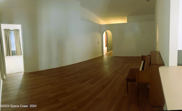 empty room with dark hardwood / wood-style floors