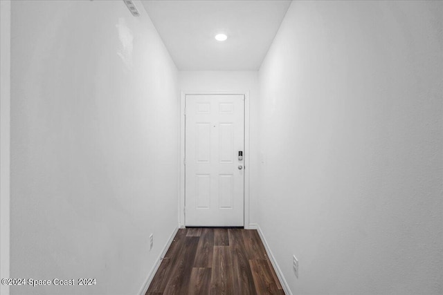 hall featuring dark hardwood / wood-style floors