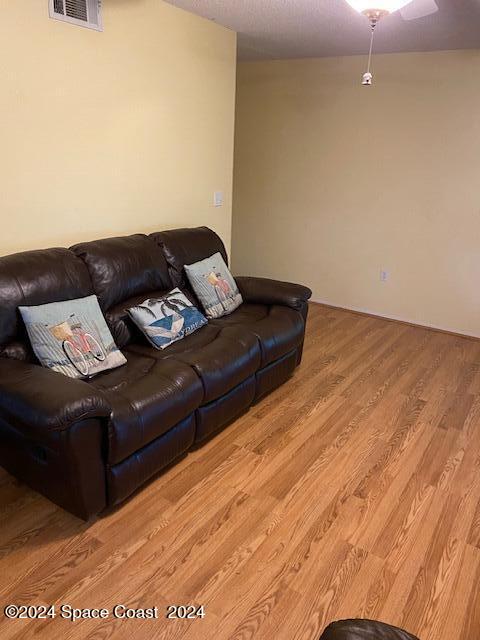 living room featuring light wood-type flooring