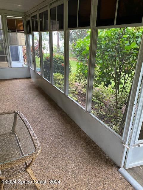 view of unfurnished sunroom