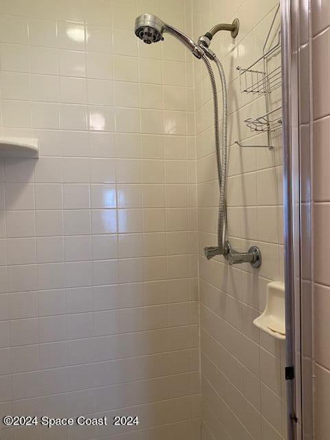 interior details with tiled shower