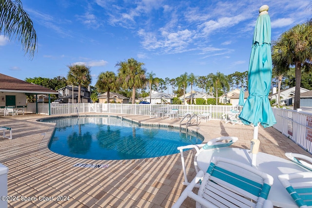 view of pool featuring a patio area