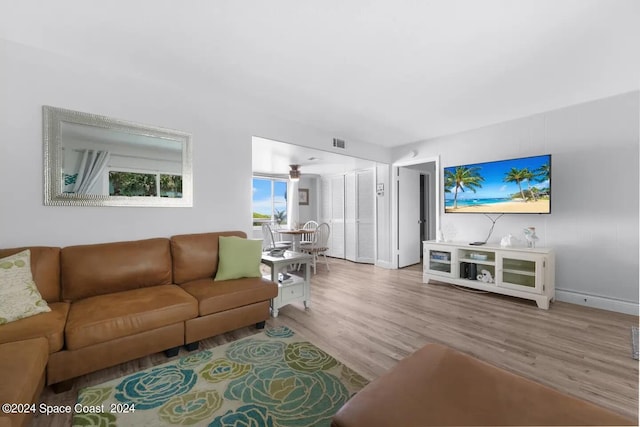 living room featuring hardwood / wood-style flooring