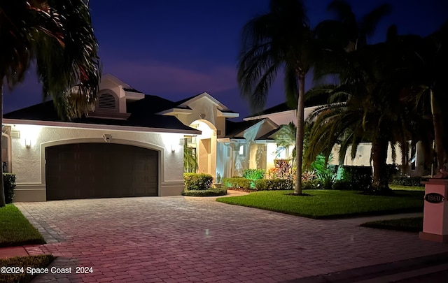 view of front of home featuring a garage