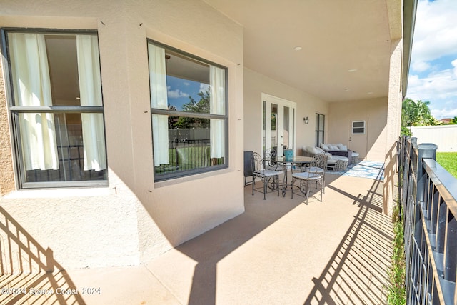 balcony featuring a patio area