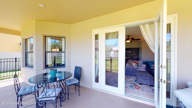 view of patio / terrace with ceiling fan