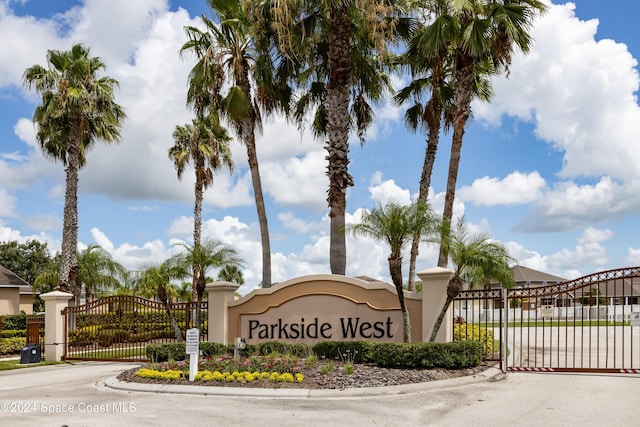 view of community sign