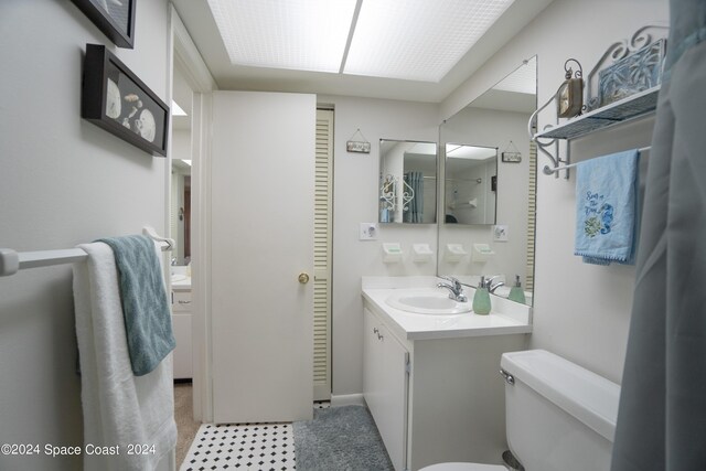 bathroom with toilet and vanity