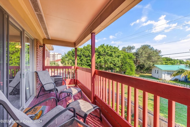 view of wooden deck