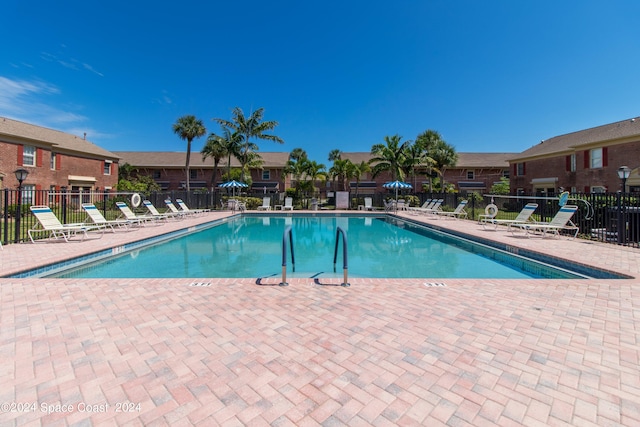 view of pool with a patio area