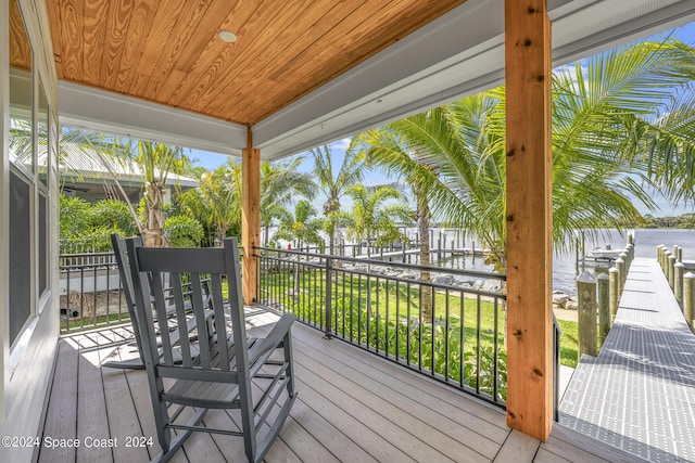 19 Vip Is Unit A, Grant, FL 32949 - wooden terrace with a water view