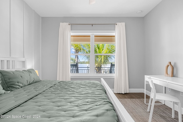 bedroom featuring hardwood / wood-style flooring