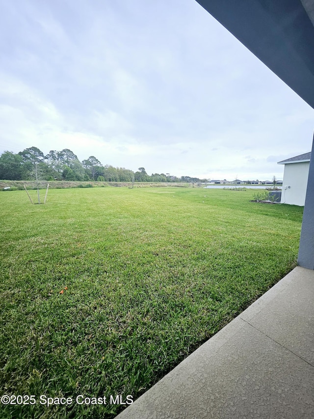 view of yard featuring a rural view