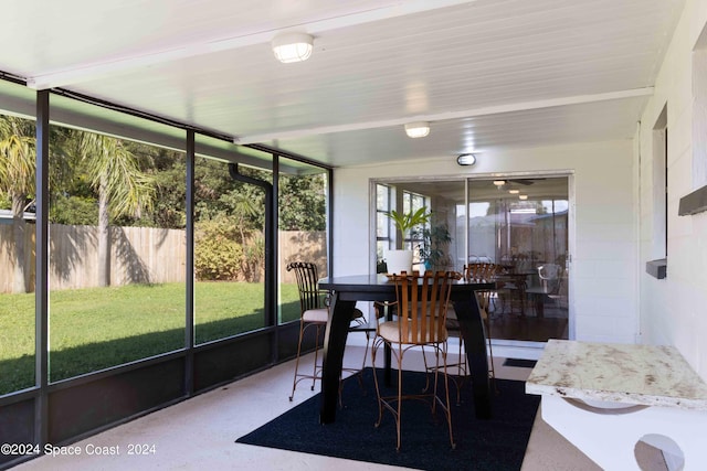 view of sunroom