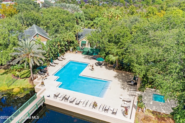 view of pool with a patio