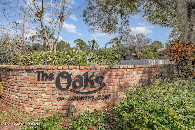 view of community sign