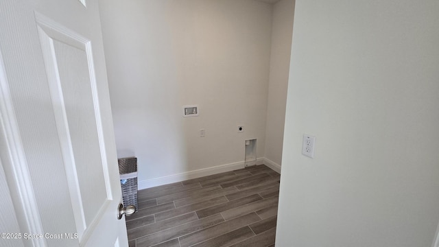 4346 Kelsey Ln, Sebastian, FL 32976 - laundry area featuring electric dryer hookup, wood finish floors, and hookup for a washing machine
