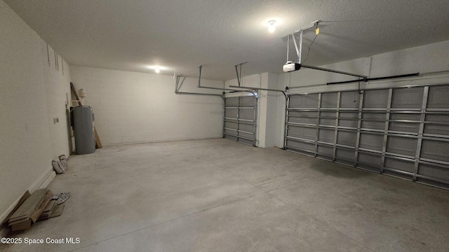 4346 Kelsey Ln, Sebastian, FL 32976 - garage with water heater, a garage door opener, and concrete block wall