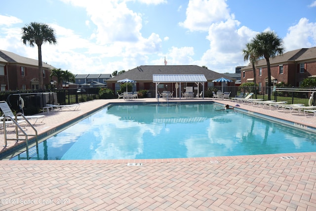 view of pool featuring a patio area