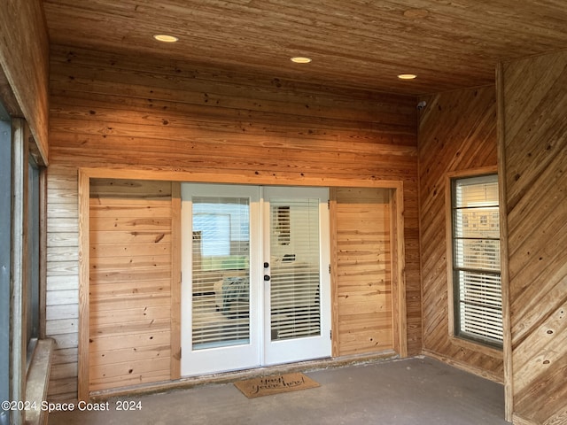 view of exterior entry with french doors