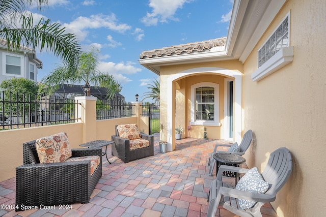 view of patio / terrace with an outdoor hangout area