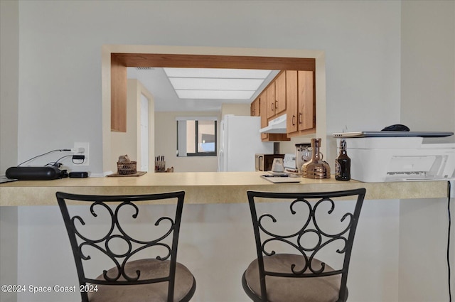 kitchen with white fridge