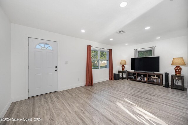 foyer featuring light hardwood / wood-style floors