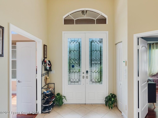 foyer entrance with french doors